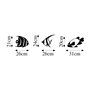 Wallity Fishes - 300 Escultura de Pared de Metal Negra